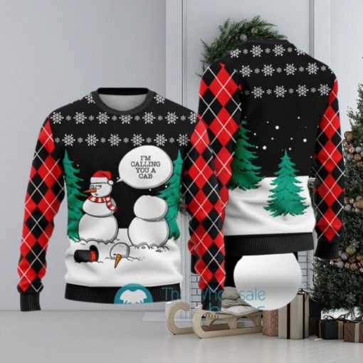 Funny Snowman Ugly Christmas Sweater Black Gift For Men And Women