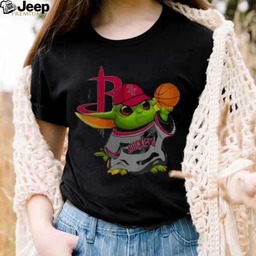 Funny Star Wars Baby Yoda Hat Houston Rockets Basketball T Shirt 2