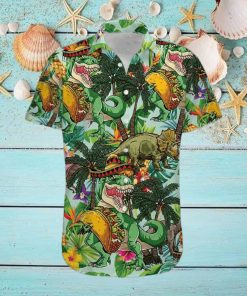 Funny Tacos T Rex Green Unisex Hawaiian Shirts