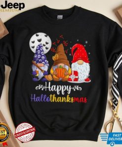 Funny Thanksgiving Christmas Gnomes Pumpkin Halloween Gift Happy HalloThanksMas T Shirt