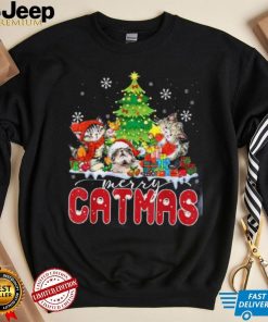 Funny Ugly Christmas Catmas Kitten Owners Santa Hat Shirt