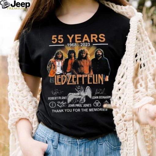 Funny led zeppelin 55 years 1968 2023 thank you for the memories signature shirt