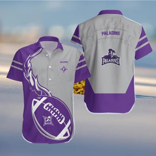 Furman Paladins 3D Hawaiian Shirt Flame Ball NCAA Men And Women Gift For Fans