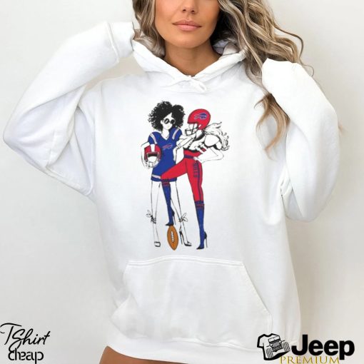 G III 4Her By Carl Banks Heather Gray Buffalo Bills Football Girls Graphic Fitted T Shirt