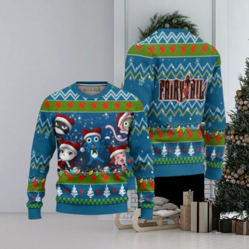 Fairy Tail Anime Ugly Christmas Sweater Custom Happy and Friend Xmas Gift