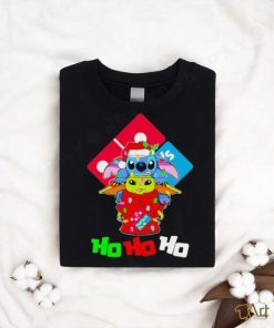 Stitch and baby Yoda Domino’s Pizza ho ho ho Christmas shirt