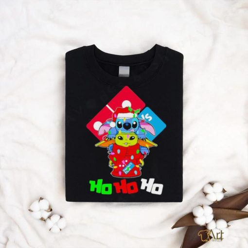 Stitch and baby Yoda Domino’s Pizza ho ho ho Christmas shirt