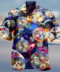 Galaxy Cats In Bubble Hawaiian Shirt