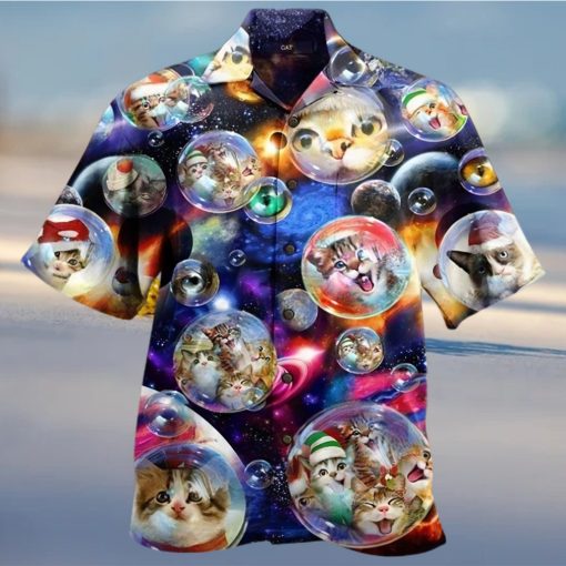 Galaxy Cats In Bubble Hawaiian Shirt