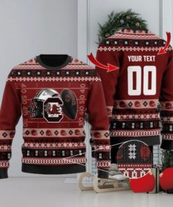 Gamecocks Custom Name & Number Personalized Knitted Ugly Christmas Sweater