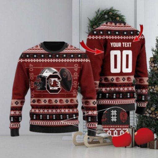 Gamecocks Custom Name & Number Personalized Knitted Ugly Christmas Sweater