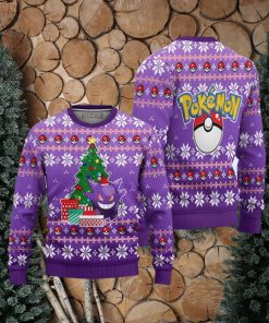 Gengar Pokemon Ugly Christmas Sweater 3D Gift For Big Fans