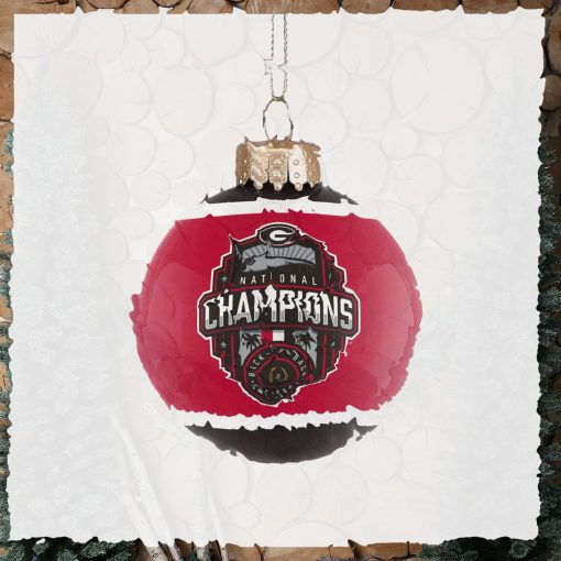 Georgia Bulldogs 2022 Football National Champions Glass Ball Ornament