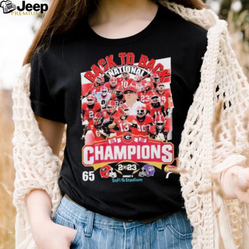 Georgia Bulldogs Back 2 Back CFP National Champions 65 7 TCU Shirt