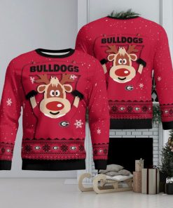 Georgia Bulldogs Cute Reindeer Ugly Christmas Sweater Christmas Party Gift