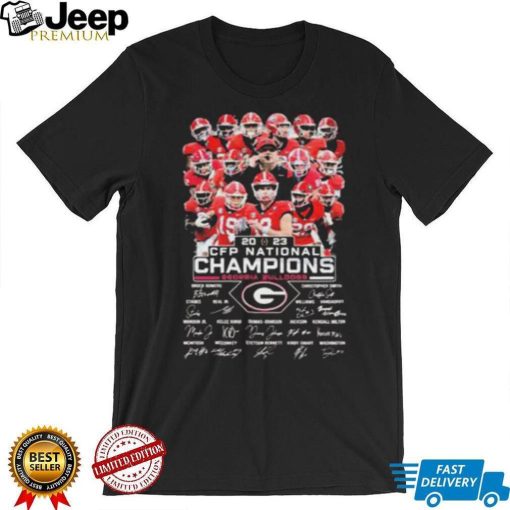 Georgia Bulldogs Football Team 2023 National Champions Signatures T Shirt