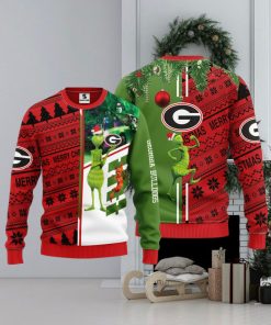 Georgia Bulldogs Grinch & Scooby doo Christmas Ugly Sweater 1