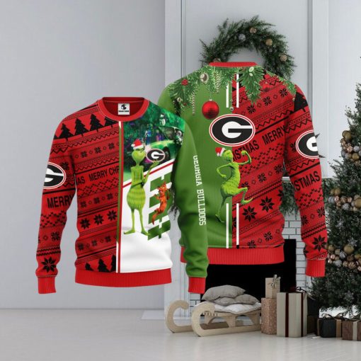 Georgia Bulldogs Grinch & Scooby doo Christmas Ugly Sweater 1