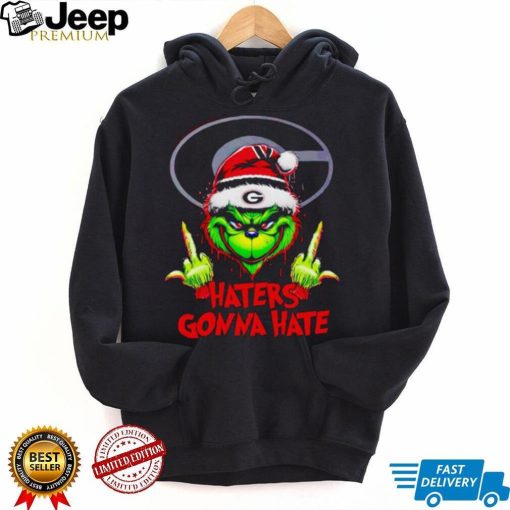 Georgia Bulldogs Grinch middle finger haters gonna hate shirt