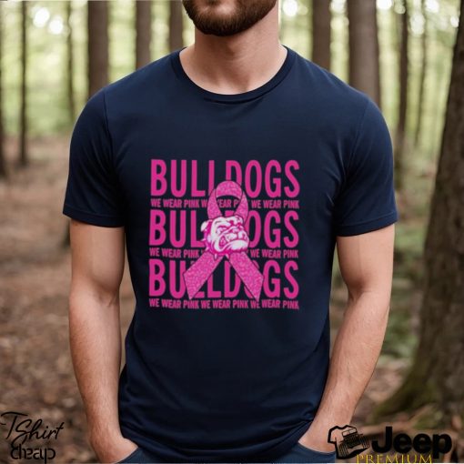 Georgia Bulldogs Mascot We Wear Pink Cancer T shirt