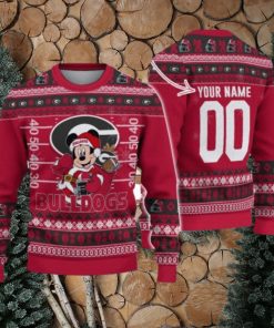 Georgia Bulldogs Mickey Player Custom Name And Number Ugly Christmas Sweater