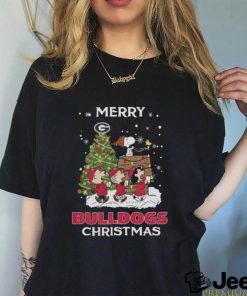 Georgia Bulldogs Snoopy Family Christmas Tree shirt