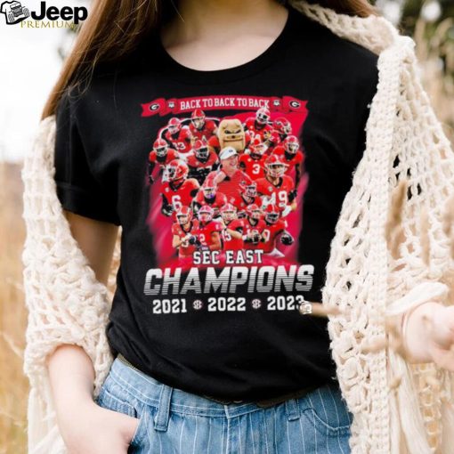 Georgia Bulldogs Team Back To Back To Back Sec East Champions 2021 2022 2023 Shirt