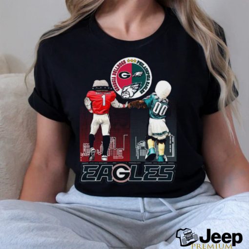 Georgia Eagles Hairy Dawg Georgia Bulldogs and Swoop Philadelphia Eagles shirt