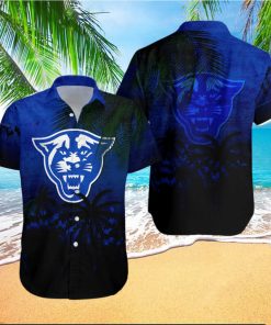 Georgia State Panthers Hawaiian Shirt Summer Gift Coconut Tree Tropical Grunge Pattern For NCAA Fans