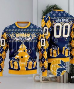 Georgia Swarm Special Design Merry Matchup Light Up Ugly Christmas Sweater