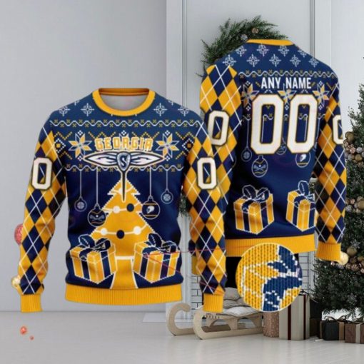 Georgia Swarm Special Design Merry Matchup Light Up Ugly Christmas Sweater