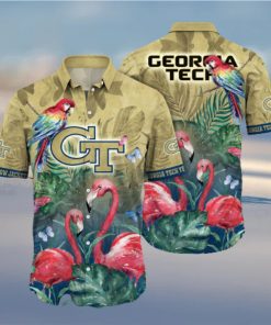 Georgia Tech Yellow Jackets NCAA For Sports Fan Floral Hawaiian Shirt