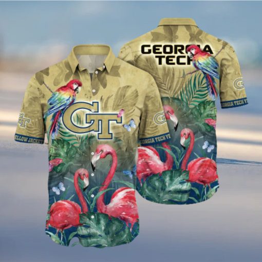 Georgia Tech Yellow Jackets NCAA For Sports Fan Floral Hawaiian Shirt