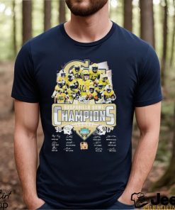 Georgia Tech Yellow Jackets Team 2023 Gasparilla Bowl Champions Finals Score Signatures Shirt