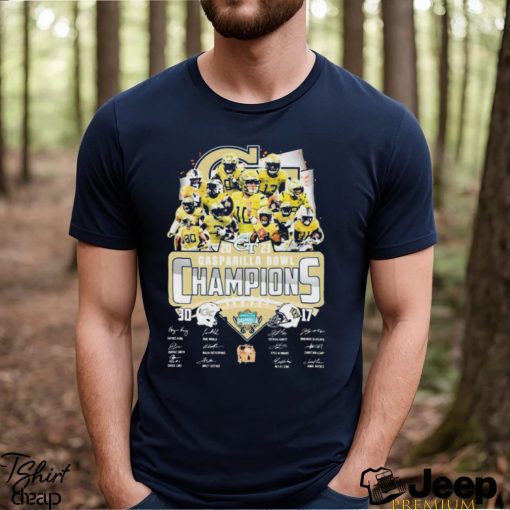Georgia Tech Yellow Jackets Team 2023 Gasparilla Bowl Champions Finals Score Signatures Shirt