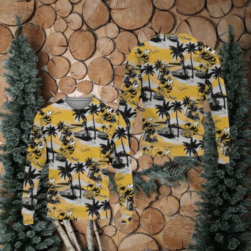 Georgia Tech Yellow Jackets Tropical Patterns Club Best Trends Coconut Tree Sweater All Over Printed Christmas Fans For Men And Women