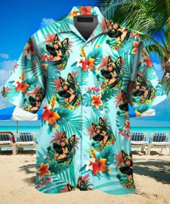 German Shepherd Dog Wearing Sunglass Funny Colorful Hawaiian Shirt