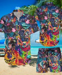 German Shepherd Hawaiian Shirt & Short For Men And Women