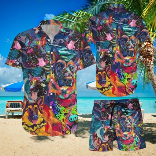 German Shepherd Hawaiian Shirt & Short For Men And Women