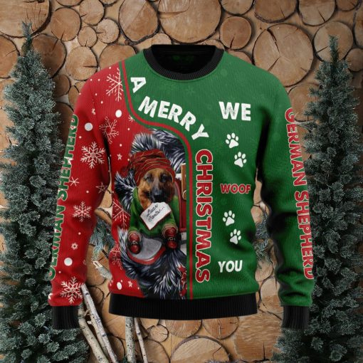 German Shepherd Merry Ugly Christmas Sweater Gift Men Women