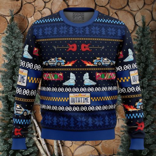 Get Back in Time For Christmas Back to the Future Ugly Christmas Sweater