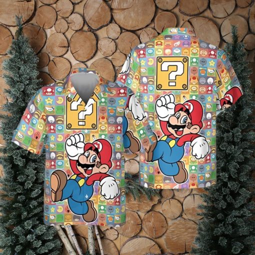 Get Your Game On With A Super Mario And Mushroom Hawaiians Shirt