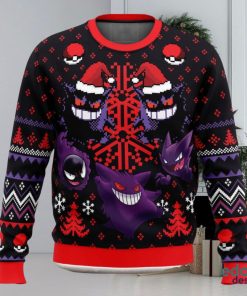 Ghosts Gengar Ghastly Pokemon Ugly Christmas Sweater Unisex 3D Christmas Sweater Gift