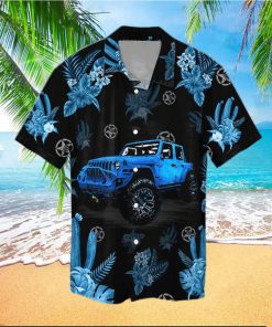 Gift For Dad Blue Jeep Black Unisex Hawaiian Shirts