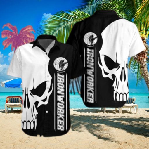 Gift For Dad Fathers Day Bw Ironworker Skull Hawaiian Shirt For Men Women