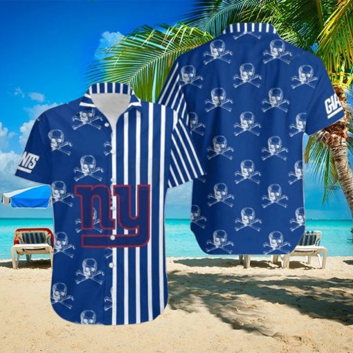 Gift For Husband Gift For Dad New York Giants Stripes And Skull Hawaiian Shirt Special Gift