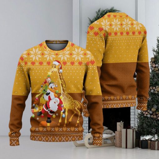 Giraffe And Tree Ugly Christmas Sweater Knitted Gift For Men And Women