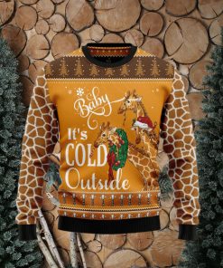 Giraffe Baby It‘s Cold Outside Ugly Christmas Sweater Gift Men Women