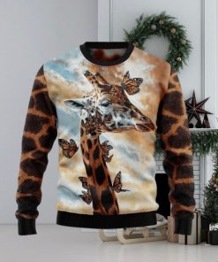 Giraffe Butterfly Ugly Christmas Sweater For Men & Women