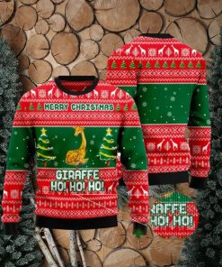 Giraffe Ho Ho Ho Ugly Christmas Sweater Funny Gift For Men And Women Family Holidays